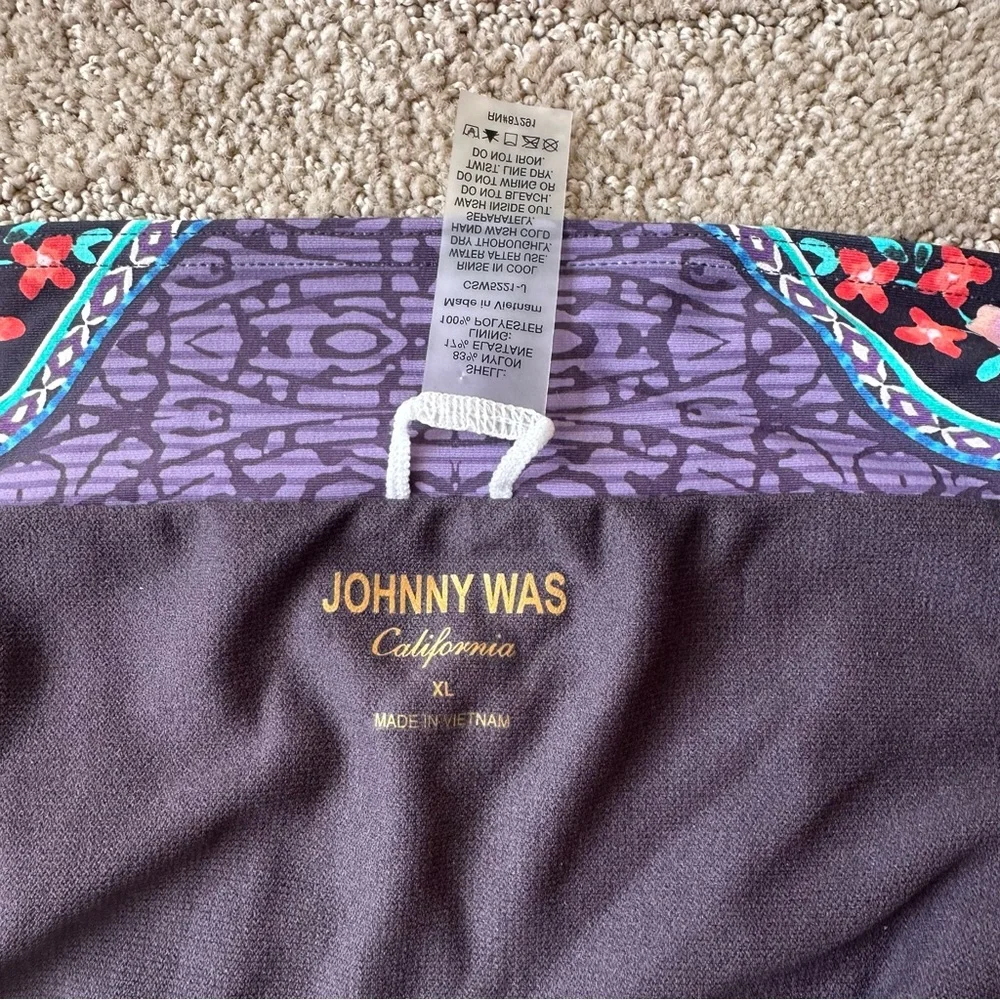 Johnny WAS Saba Hipster Swim Bikini Bottom Periwinkle Cyan Purple Blue Sz XL NWT